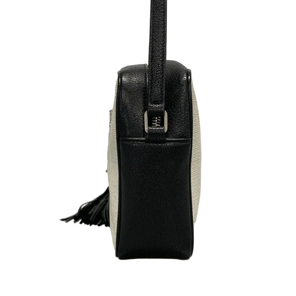 SAINT LAURENT PARIS Lou Camera Bag Cream Black Coated Canvas Leather 838-072125 - Picture 3 of 14
